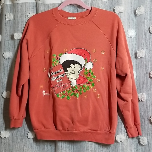 Vintage 9s Betty Boop Christmas Sweater 